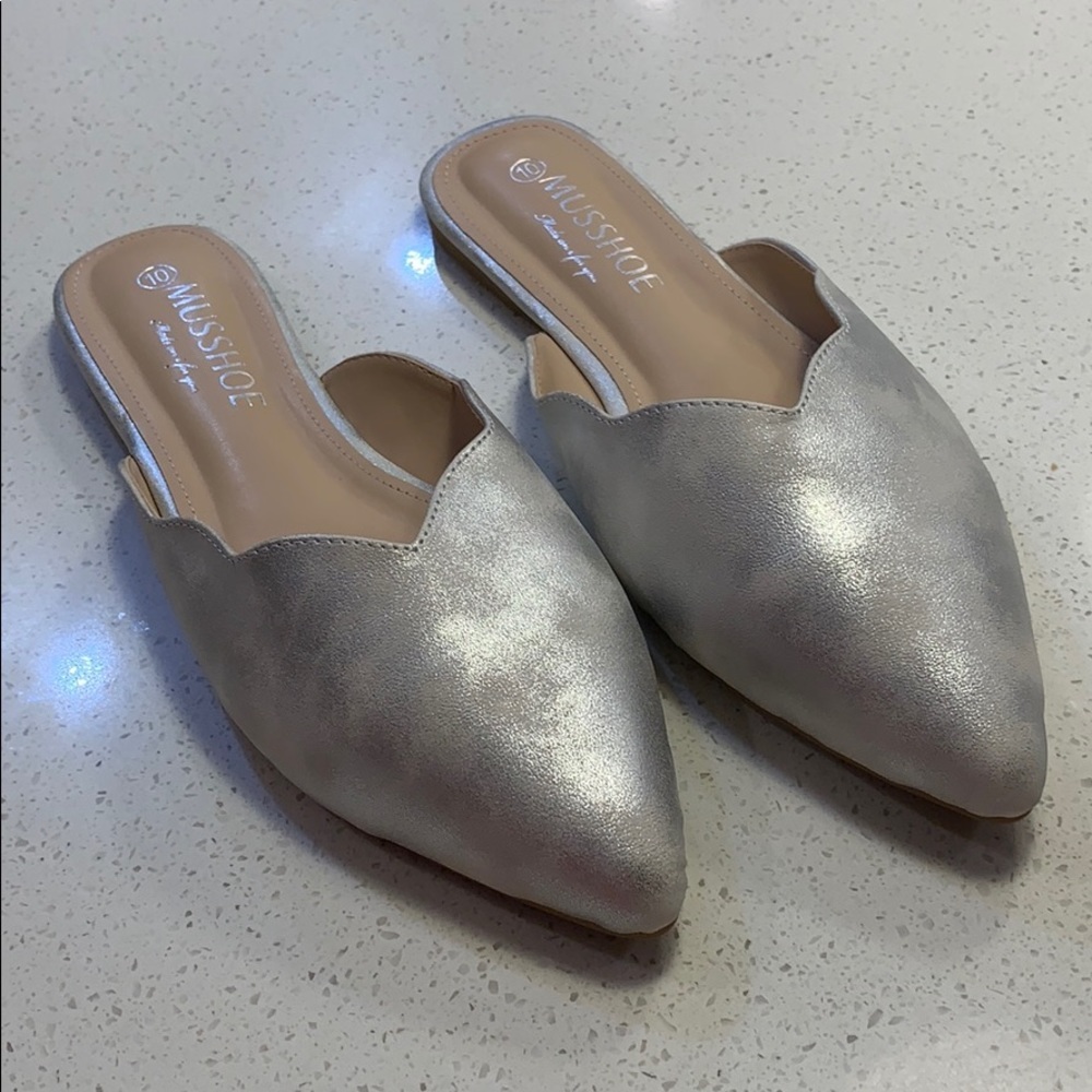 NEW Musshoe silver mule